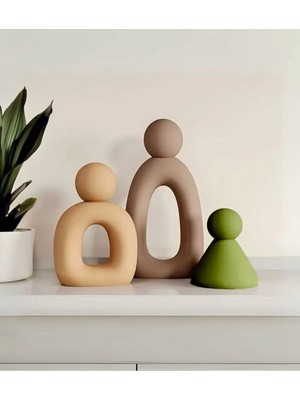 Dekoratif Soyut Aile Seti-Biblo Aile Set- 3 Kişilik Aile Seti Hediyelik