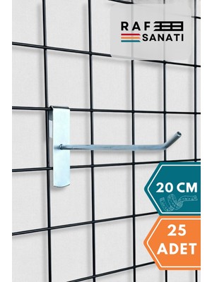 25 Adet Tel Pano Kancası 20 cm - Askı Kanca Raf Askısı Raf Aksesuar Tel Askı Çorap Kancası