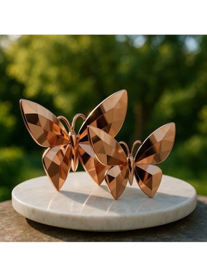 2’li Kelebek Biblo Dekoratif Polyester Obje Masaüstü Ev ve Ofis Aksesuarı Kutulu Gönderim