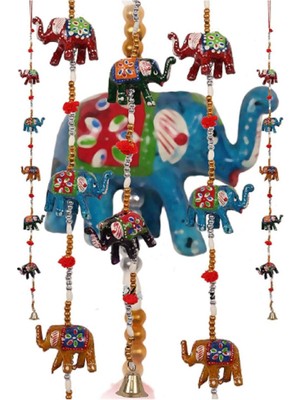 Dekoratif Asmalı Yedili Bereket Filleri 98CM