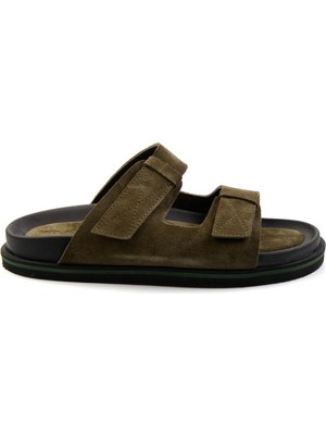 Haki Leather Erkek Terlik E04801070002