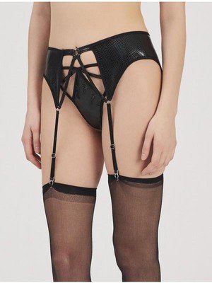 Moonlight 3219 Siyah Jartiyer Strıng Takım