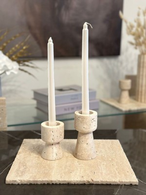 2’li Traverten Mumluk Seti