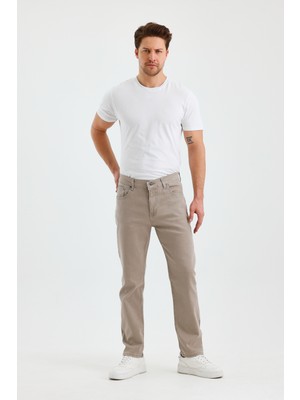 Erkek Regular Fit Geniş Paça Yüksek Bel Casual Kot Pantolon