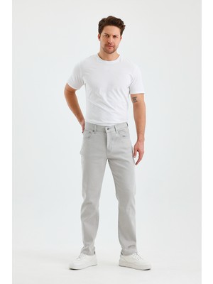 Erkek Regular Fit Geniş Paça Yüksek Bel Casual Kot Pantolon