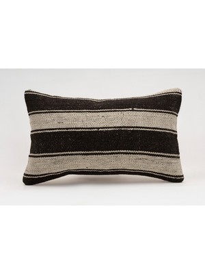 El Yapımı Kilimden Yapılmış Vintage Kırlent Kılıfı, Yün, 30X50 cm