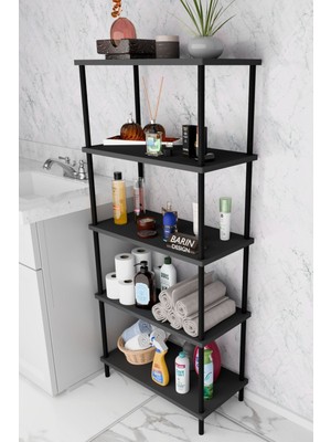 5 Raflı Çevir-Kur Raf Ünitesi | Çok Amaçlı Düzenleyici | Kolay Kurulum Banyo Mutfak Ofis Uyumlu Raf