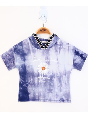 Toontoy Kız Çocuk Batik Desenli Papatya Baskılı Tişört