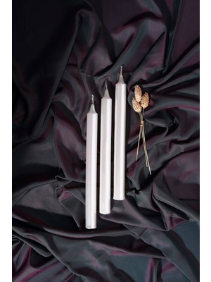 Inci 3 Lü Şamdan Parlak Mum Metalik Kaplama Gövde Uzun Çubuk Konik