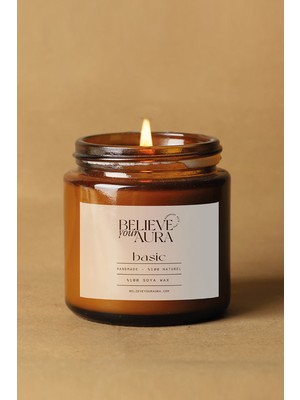 %100 Doğal Soya Mumu - Amber Kavanoz Kokusuz Aromaterapi Mum - 100 cc