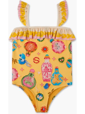 Bg Store Kız Çocuk Desenli Mayo