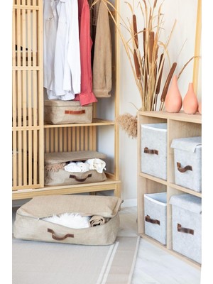 Bee Küçük Boy Jüt Baza Altı Yastık Yorgan Kazak Hurcu 30 x 22 x 16 cm