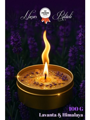Bulunduğu Ortamı Nazardan, Kem Gözden, Kem Sözden Arındıran Lavanta Esanslı Dekoratif Himalaya Mumu
