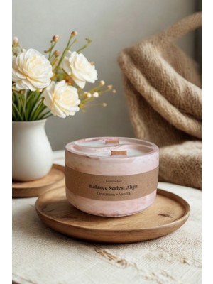 Tarçın & Vanilya Kokulu %100 Doğal Soya Mum, Beton Kavanoz Mum, El Yapımı Dekoratif Mum