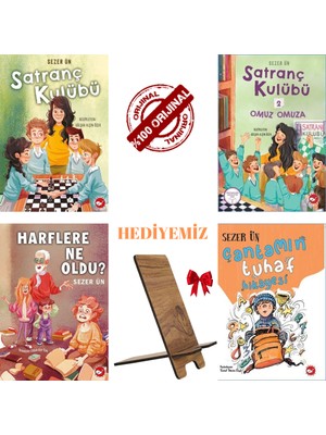 Satranç Kulübü 1-2 / Çantamın Tuhaf Hikayesi / Harflere Ne Oldu? / 4 Kitap - Sezer Ün / Telefon Tutucu Hediye