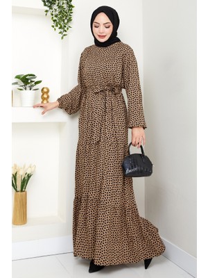 Lian Dokuma Viskon Elbise 1539 - Vizon