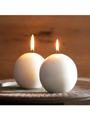 2 Adet Top Mum Soywax Dekoratif Küre Mum