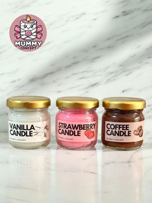 3 Lü Mini Kavanoz Kokulu Mum Aromaterapi Seti