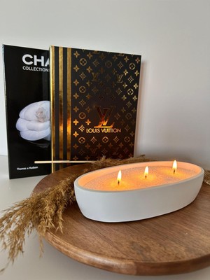 Oval Beton Kase Inci Tozu Mumluk