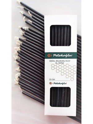 (40 Adet Siyah) Balmumu Mum Petekoğlu Dilek Mumu Ritüel Tören Pasta Mumu Doğum Günü Parti Mumu