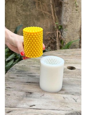 Bubble Silindir Tekli Mum Kalıbı (Silikon)