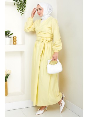 Bağlamalı Bluz Etek Ikili Takım 1465 - Sarı