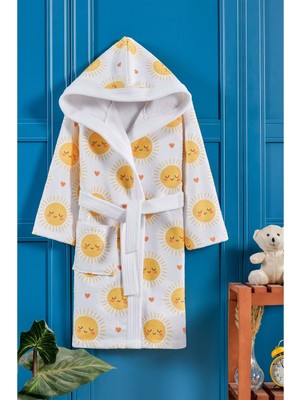 Vevien Home Güneş Dijital Baskılı Çocuk Bornozu 11- 12 Yaş