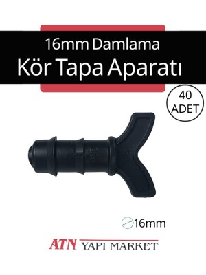 Körtapa 40 Adet Damla Sulama Boru Kurtağızı Tapa - Kör Tapa