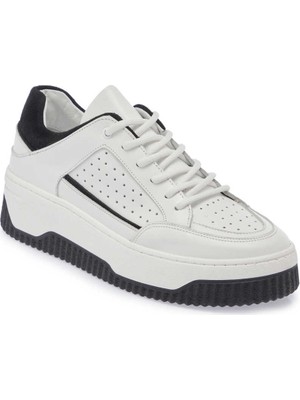 Tergan  Beyaz Hakiki Deri Kadın Sneaker - K24I1AY67308-C52