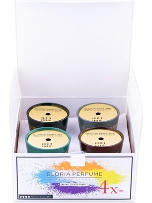 Premium Kokulu Dekoratif Mum Set 4'lü 280 Gr.