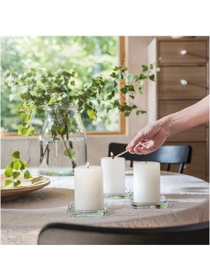 Adlad 3'lü Beyaz 30 Saat Iskandinav Ormanları Kokulu Blok Mum