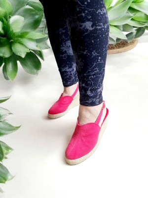 Gökçe Kundura 8cm Dolgu Topuk Keten Espadril
