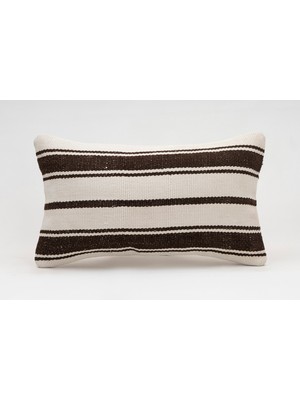 El Yapımı Kilimden Yapılmış Vintage Kırlent Kılıfı, Yün, 30X50 cm