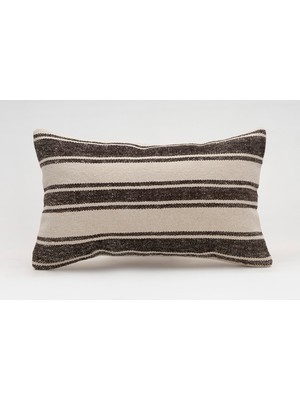 El Yapımı Kilimden Yapılmış Vintage Kırlent Kılıfı, Yün, 30X50 cm