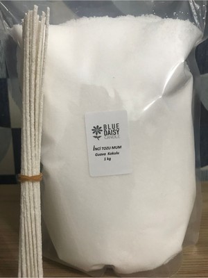 1 kg Guava Kokulu Beyaz Inci Tozu Mum ( 25 Adet 20 cm Fitil ile ) Guava Aromalı Beyaz Toz Mum,