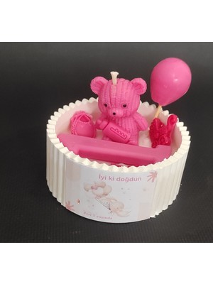 Bebek Doğum Günü Hediyelik Mum Pembe