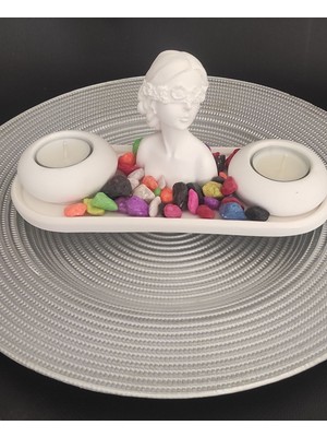 Çiçeklikızobje& Mum Set