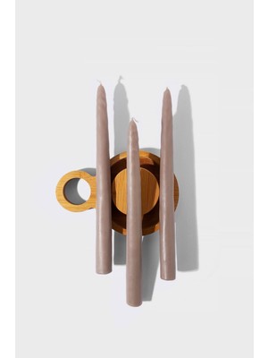 3 Lü Açık Vizon Şamdan Mumu