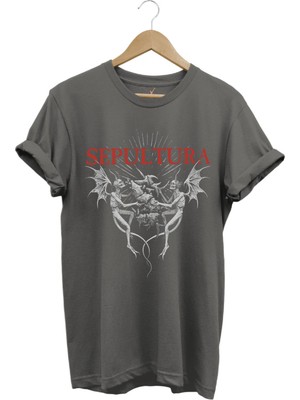 Unısex Sepultura Cavalera Metal Rock Music Brazil Müzik Baskılı %100 Pamuk Regular Fit T-Shirt