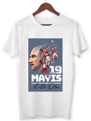 Alpşan Ticaret 19 Mayıs Gençlik ve Spor Bayramı Tişörtleri Yetişkin Unisex