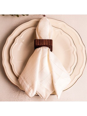 Snippy Tovy - 6'lı Ahşap Peçetelik Servis Peçete Halkası