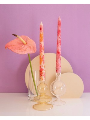 Krizantem Şamdan Mumu Set