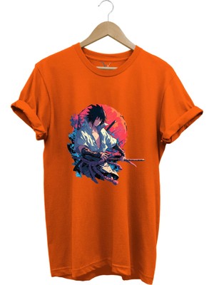 Unisex Anime Mangası Streetwear Baskılı Şık Tasarımlı %100 Pamuk Bisiklet Yaka T-Shirt