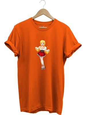 Barmen Kız Baskılı %100 Pamuk Regular Fit Bisiklet Yaka T-Shirt