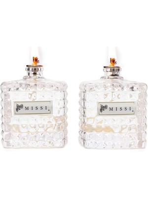 2'li Black Vanilya Kokulu Kare Kristal Cam Şişe Kandil Seti (2X100 Ml)