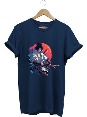 Unisex Anime Mangası Streetwear Baskılı Şık Tasarımlı %100 Pamuk Bisiklet Yaka T-Shirt