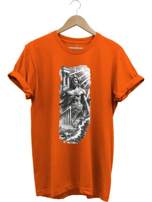Yunan Mitolojisi Parthenon Zeus Baskılı Minimal Regular Fit %100 Pamuk T-Shirt