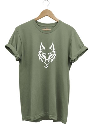 Bozkurt Türkçü Kurt Baskılı %100 Pamuk Regular Fit Bisiklet Yaka T-Shirt
