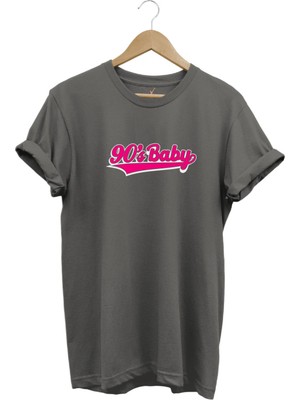 90's Baby 90'lar Çocuğu Baskılı Şık %100 Pamuk Regular Fit Bisiklet Yaka T-Shirt
