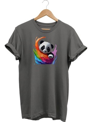 Widi Panda Renkli Baskılı T-Shirt